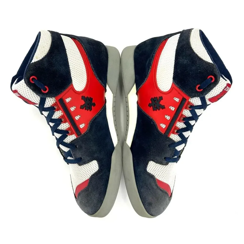 Zoo York The Capital Men High Top Sneaker Size 12 Red Blue White Suede & Leather